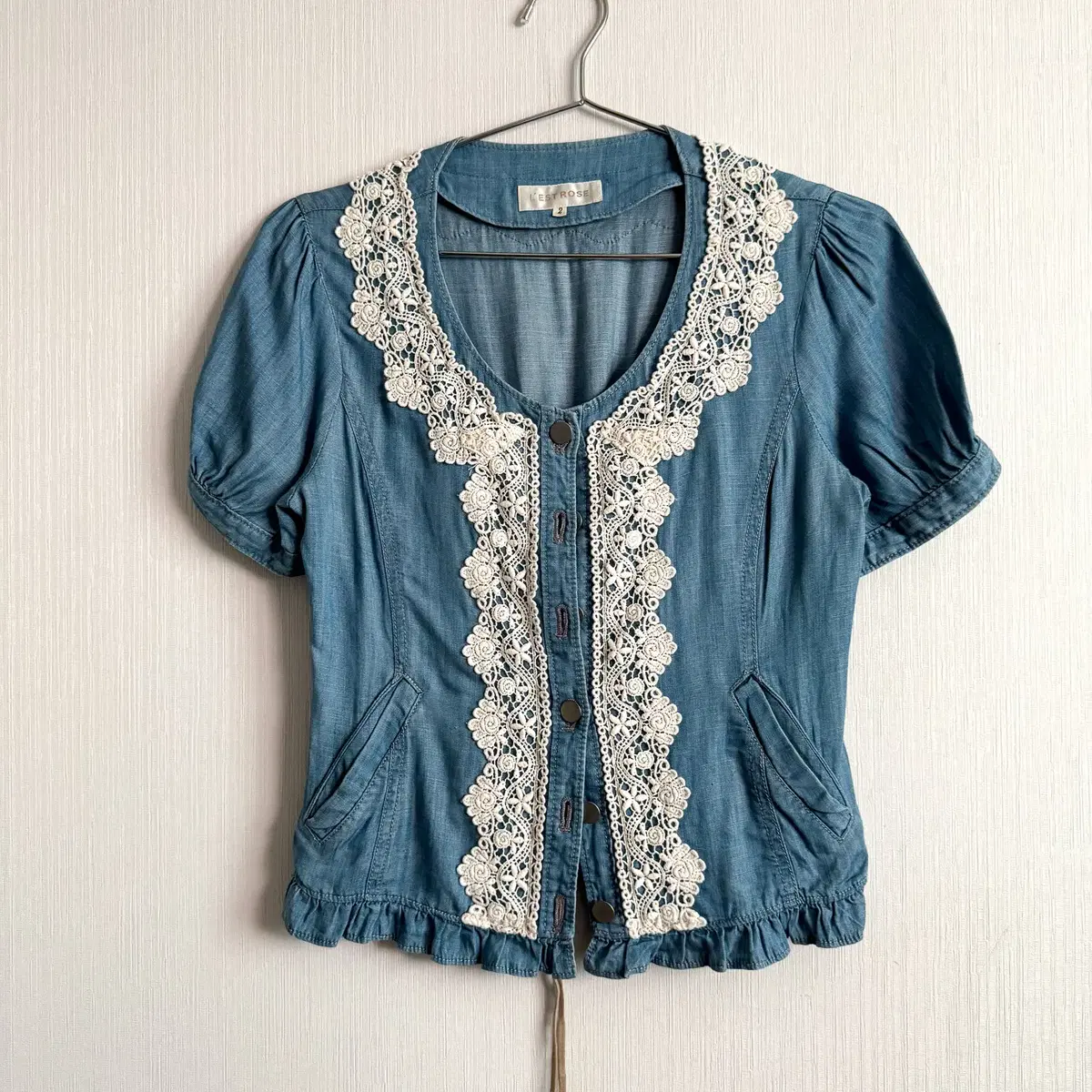 Lest rose crochet point cotton jacket