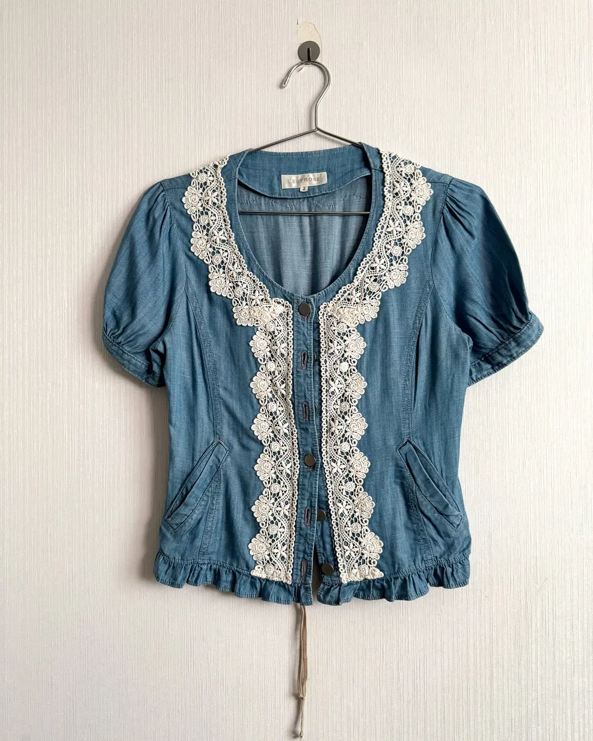 Lest rose crochet point cotton jacket