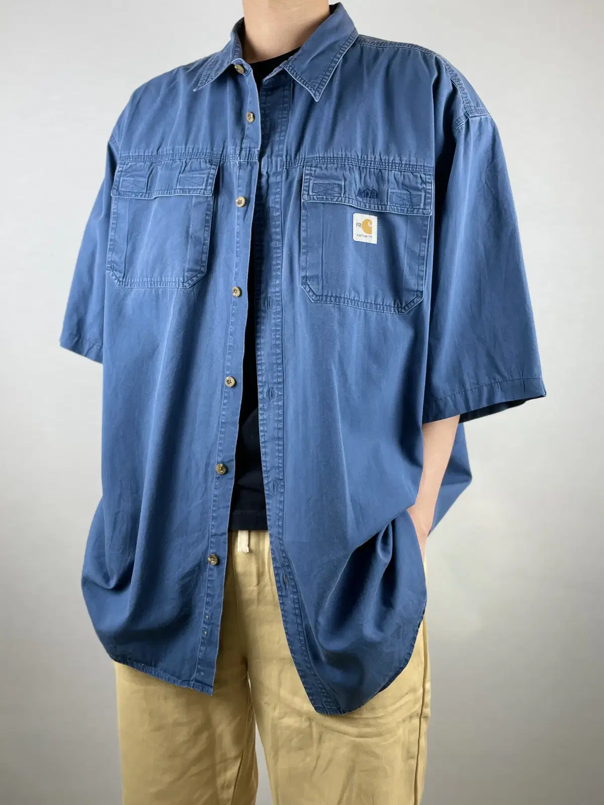 CALHART FR WORK Vahn Short Sleeve Shirt L (Denim Blue)