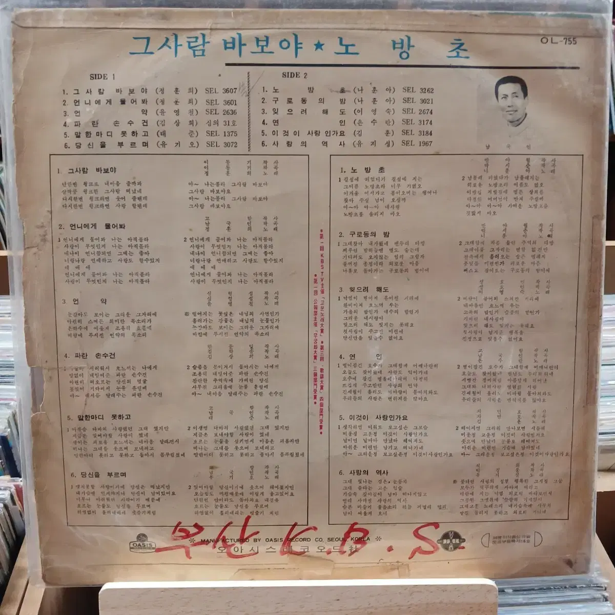 정훈희  그 사람 바보야 초반  LP 할인