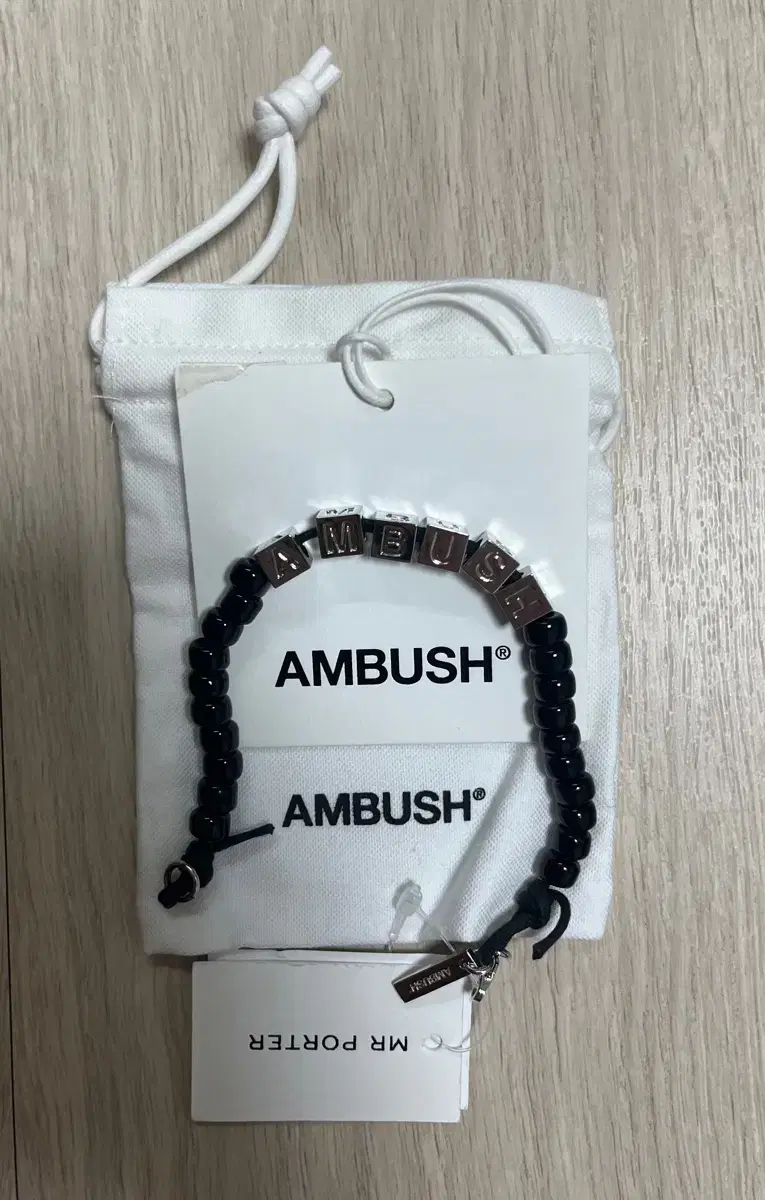 [새상품] ambush 엠부쉬 비즈 팔찌 실버블랙