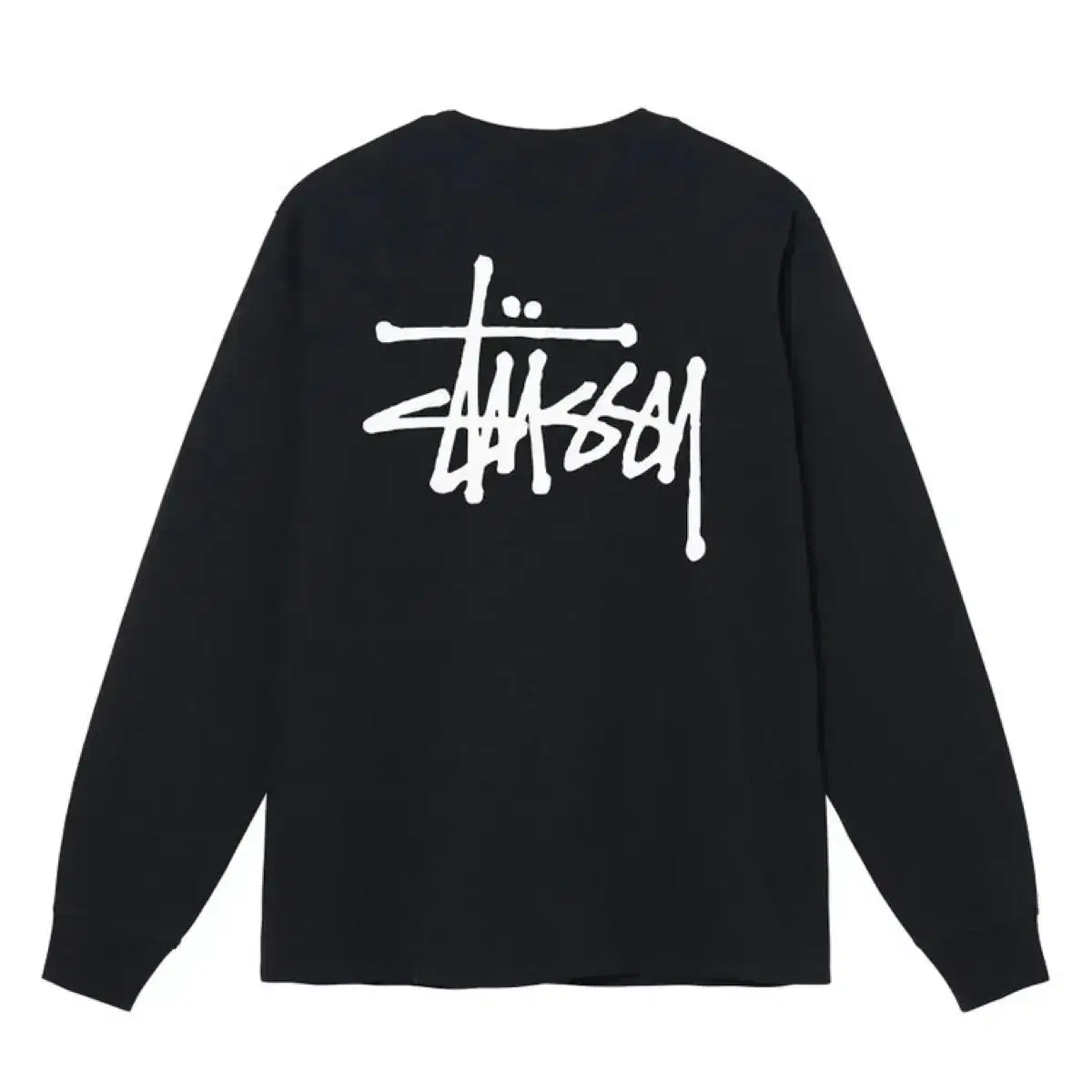 [L] Stussy Long Sleeve Black Basic T-Shirt