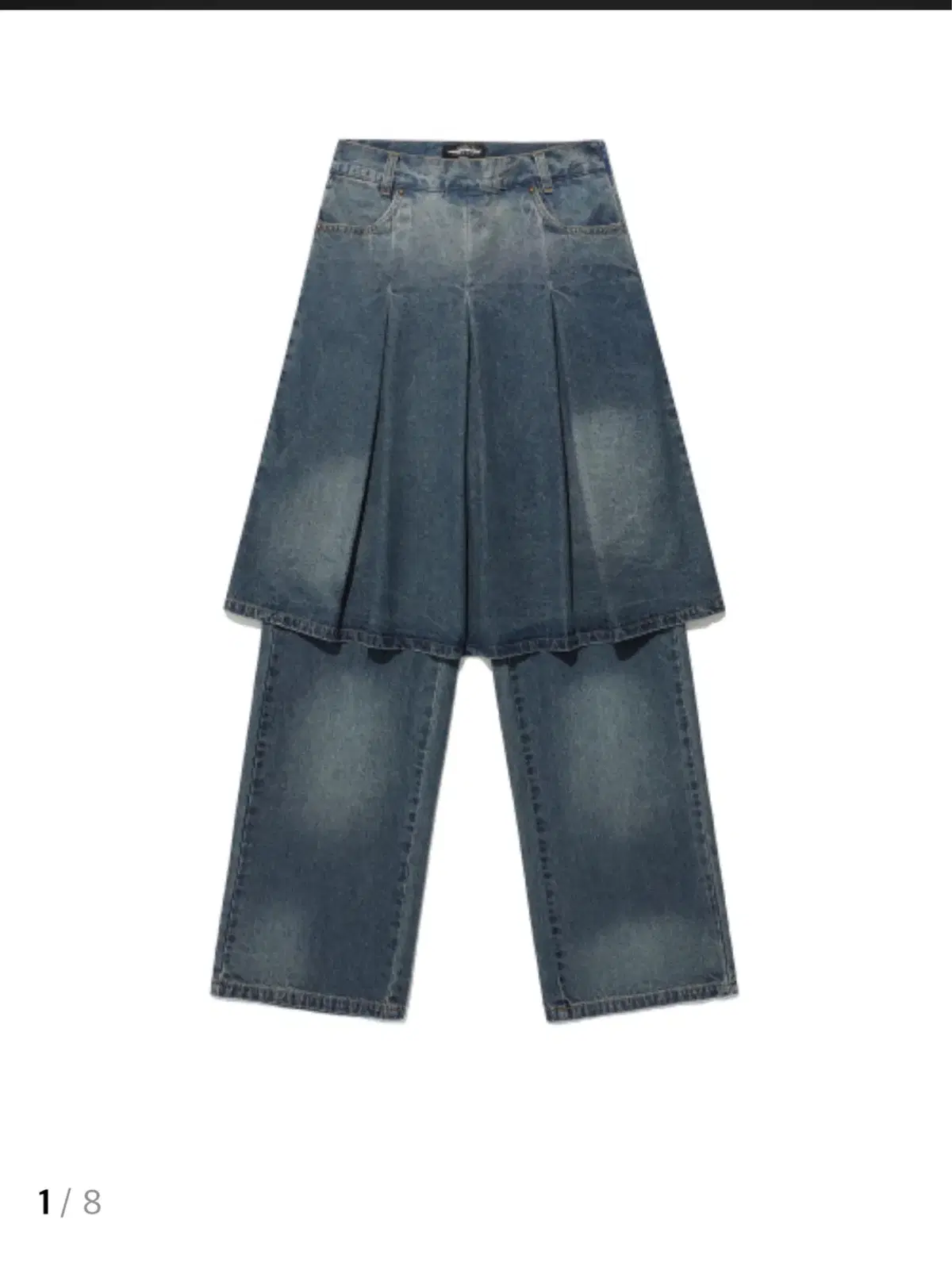 Nighthawks Club Denim Pleated Layered Skirt Pants M