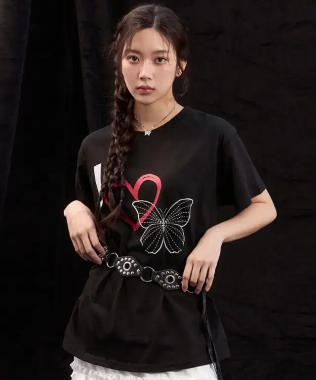 닉앤니콜 I LOVE BUTTERFLY SLEEVE TOP 반팔티셔츠