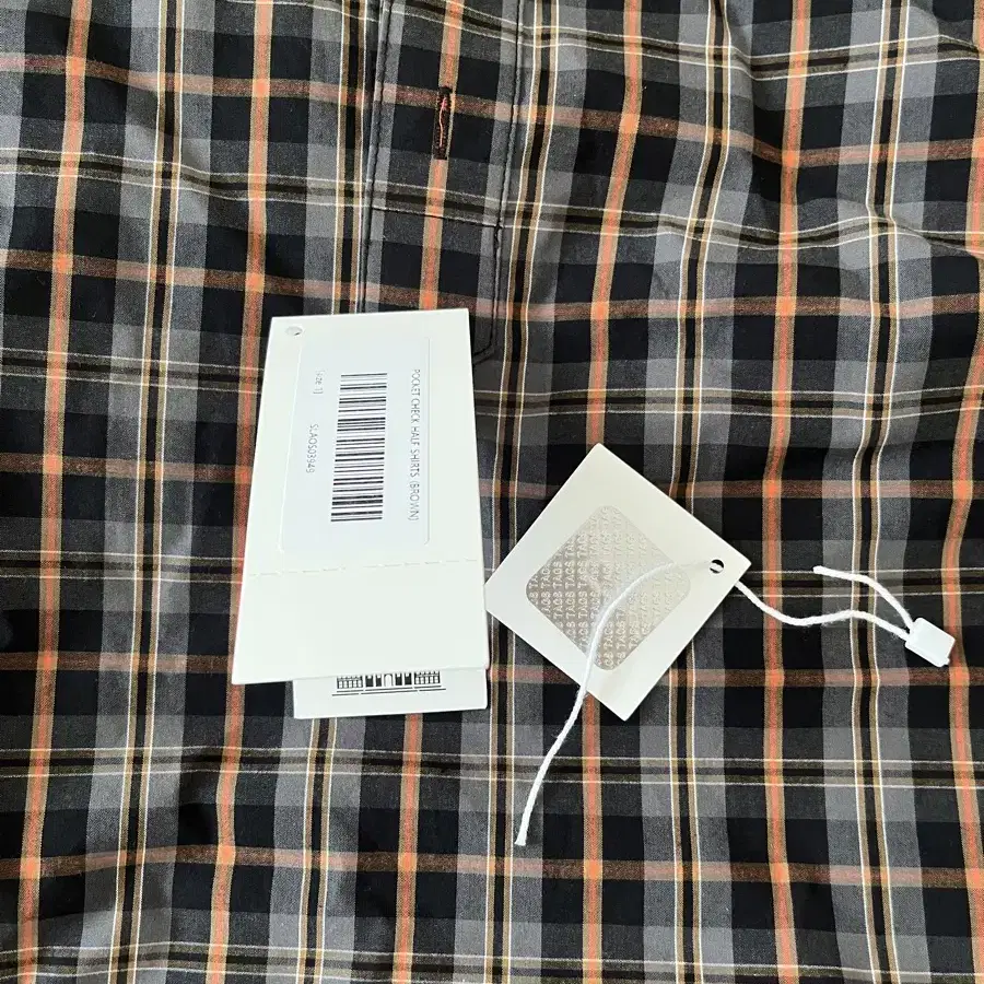 사파리 스팟 POCKET CHECK HALF SHIRTS (BROWN)