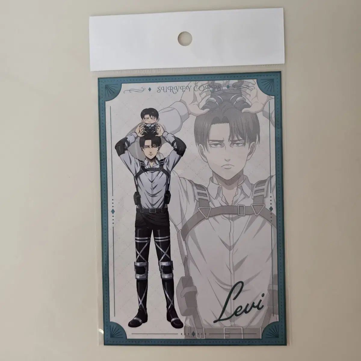 Levi with Attack on Titan doll postcard (unsealed)