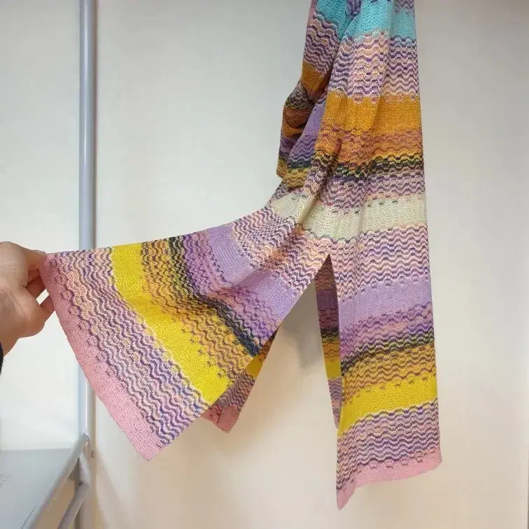 명품 MISSONI 미쏘니 메인라벨 파스텔 물결패턴 쉬어 니트 셔츠