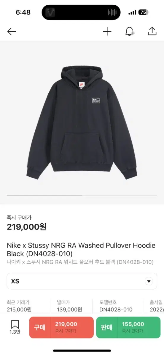 Nike x Stussy NRG RA Washed Pullover Hoodie Black (DN4028-0)