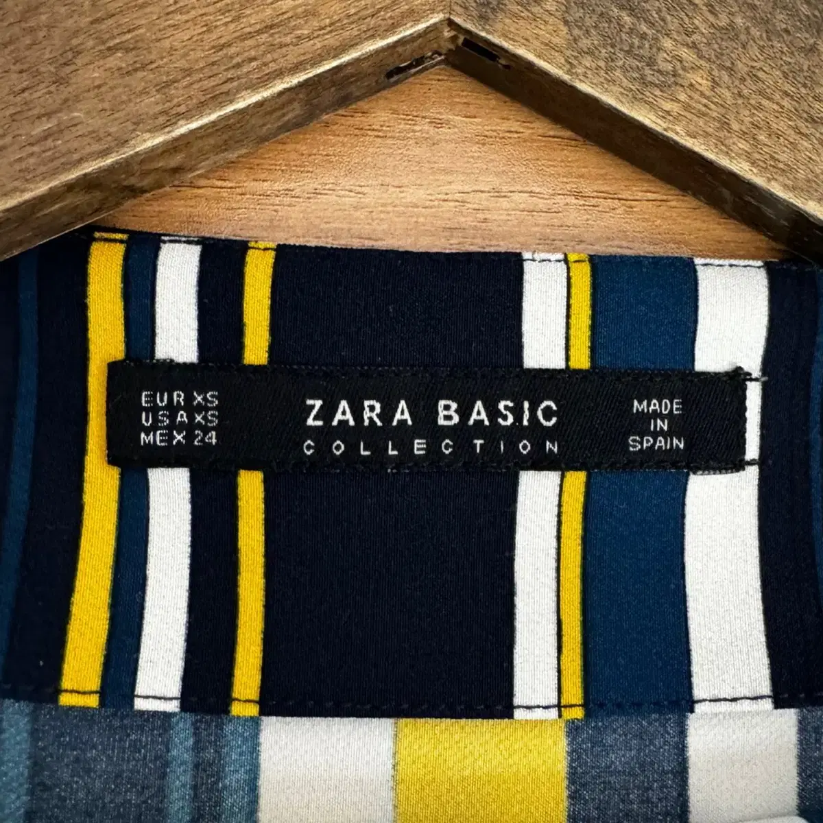 ZARA 자라 베이직 스트라이프 블라우스 (XS size / BLACK)