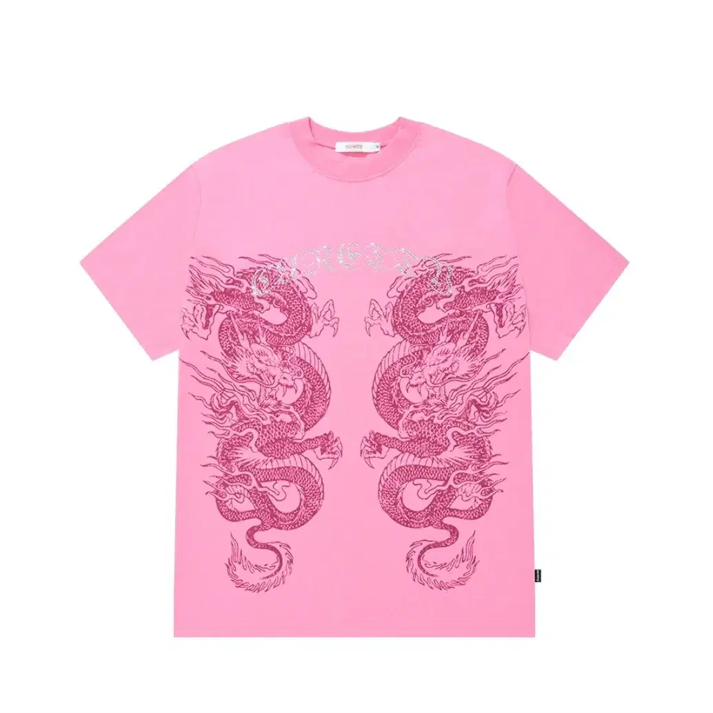 큐리티 큐빅 반팔 DRAGON OVERSIZED T-SHIRT_PINK