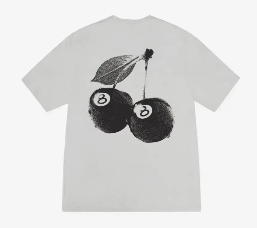 ( New )Stussy Cherry 8-Ball Short Sleeve T-Shirt Pog Gray