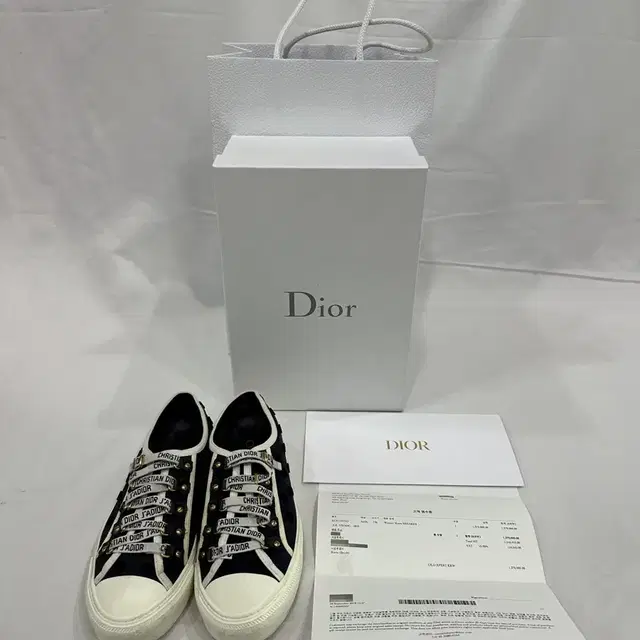 [36] Dior 디올 워크앤디올 여성 도트 캔버스 스니커즈 블랙