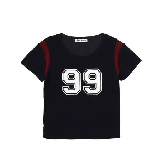 류영 RYUYOUNG 99 SHOULDER PANEL TEE, NAVY