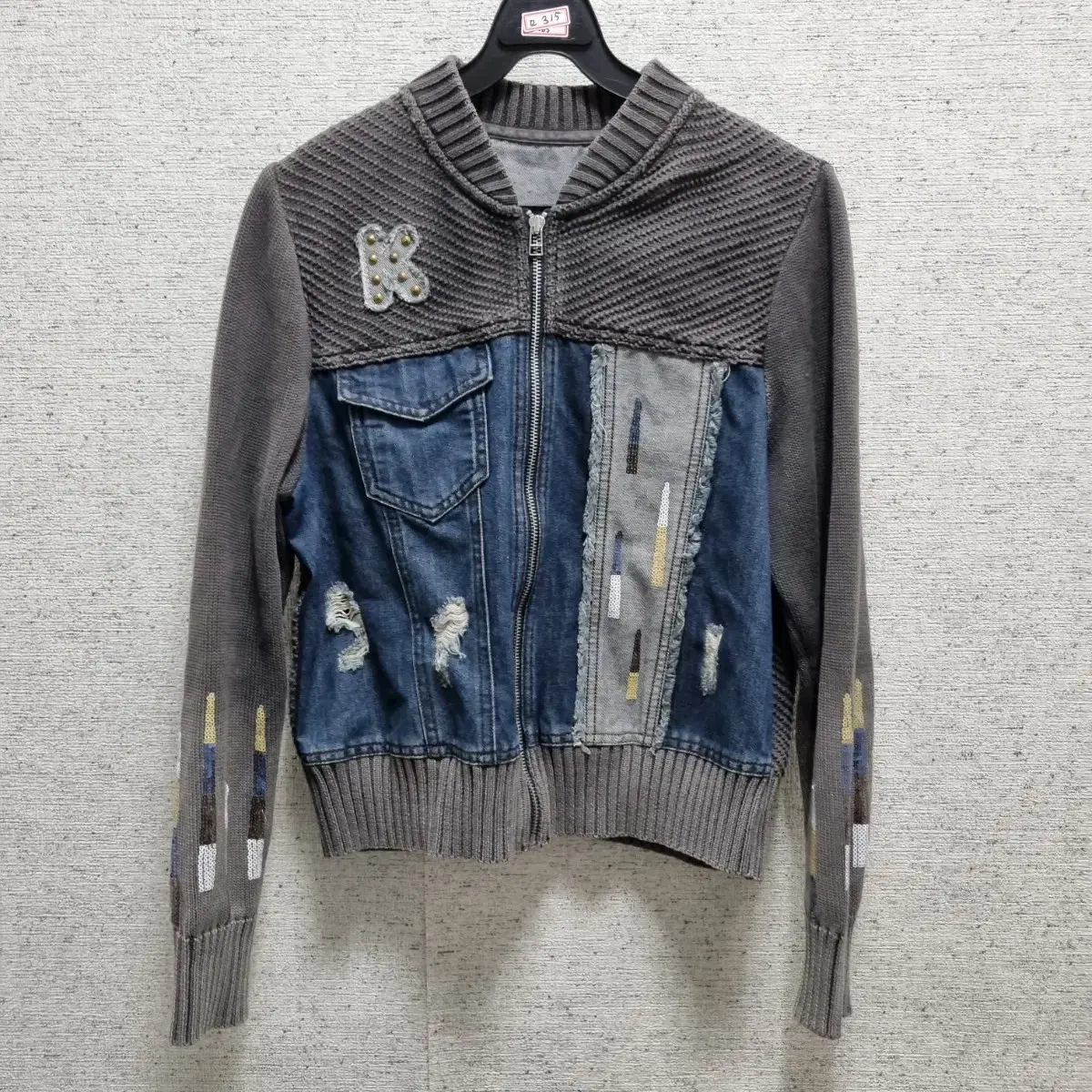 ㅁ315 Women's Vintage Blue Knit Jacket