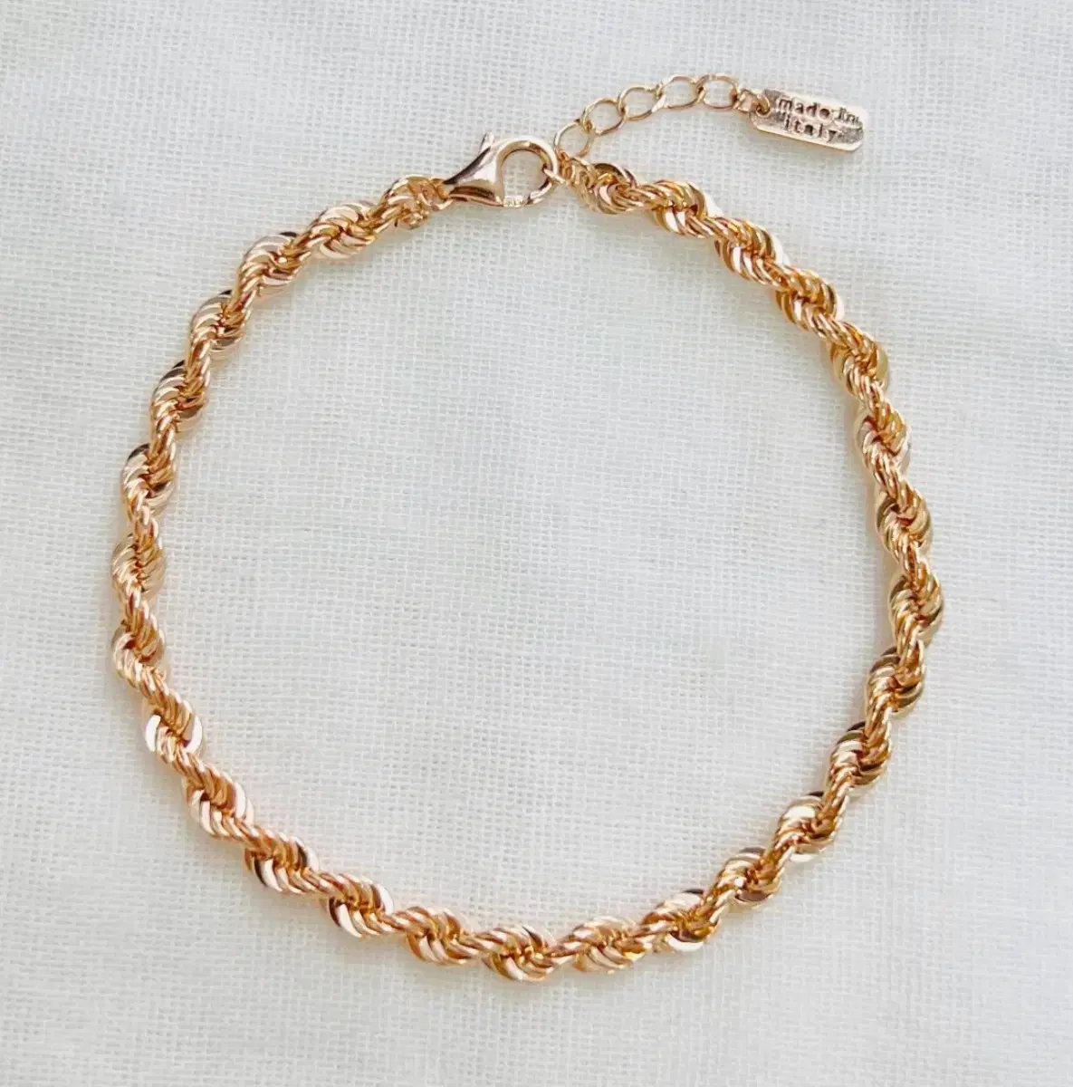 14K 18K Italian Hollow Rope Chain Bracelet - Hottest and Best!!!(Large Size)