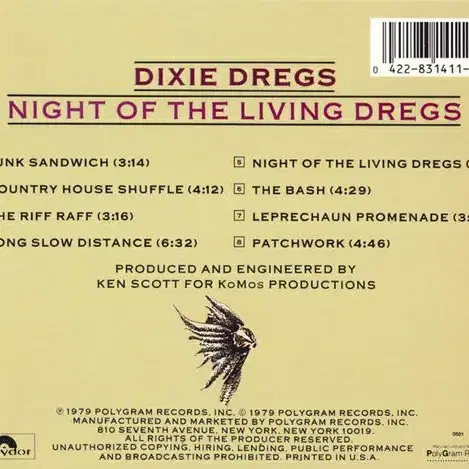 Dixie Dregs - Night Of The (CD)미국반90sNM-