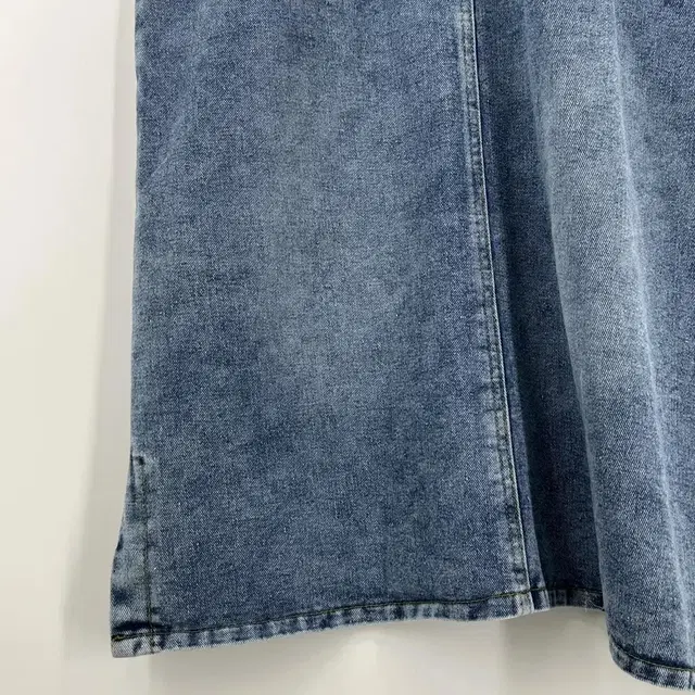 데님 뷔스티에 원피스 멜빵 롱 원피스 (2XL size / DENIM)