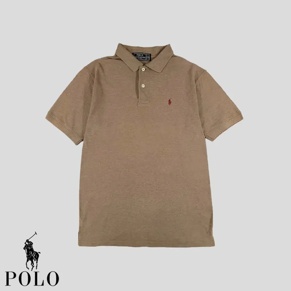 Polo Ralph Lauren Light Brown Red Pony Cotton100 PK Pique Caraneck Short Sleeve Tee