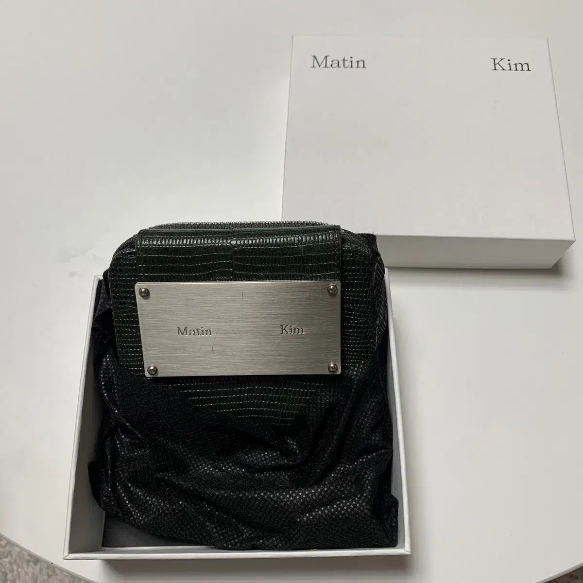 마땡킴 컴팩트 월렛 딥그린 matin kim compact wallet