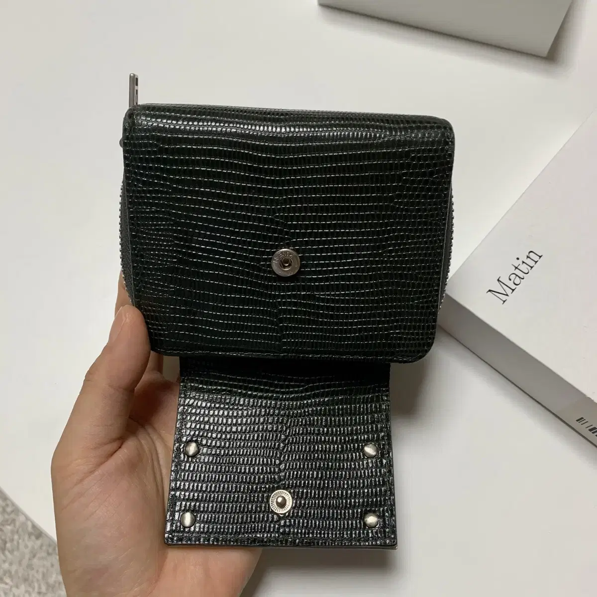 마땡킴 컴팩트 월렛 딥그린 matin kim compact wallet