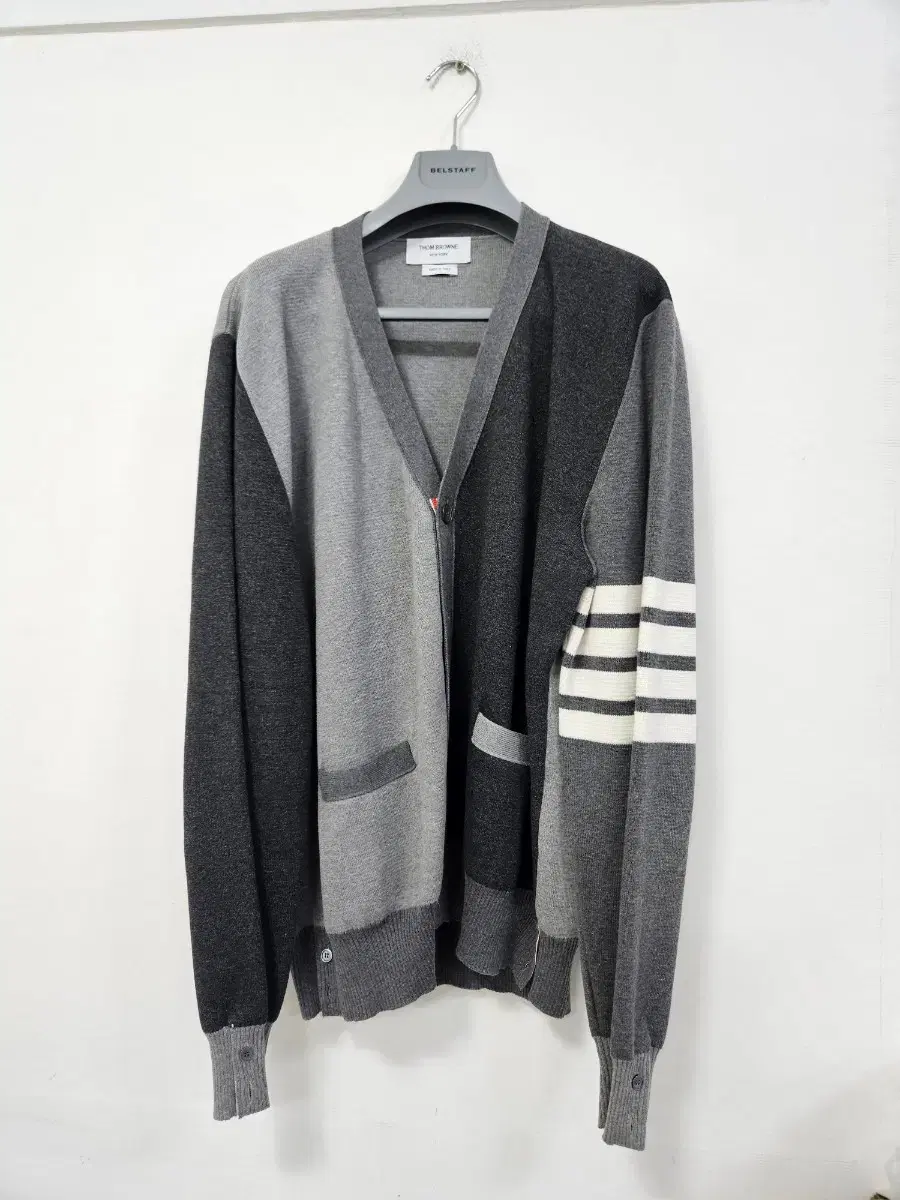 Thom Browne Tonal Gray Diagonal Funmix Cardigan Size 5