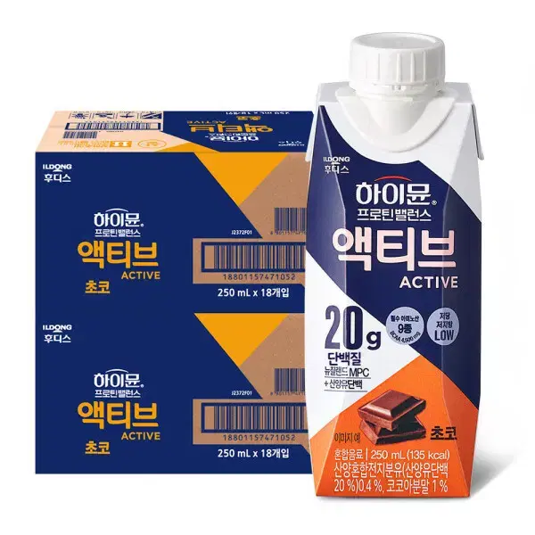 무료배송-하이뮨 프로틴 밸런스 액티브 초코 250ml 36입