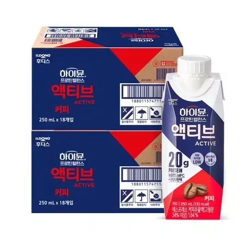 무료배송-하이뮨 프로틴 밸런스 액티브 커피 250ml 36입