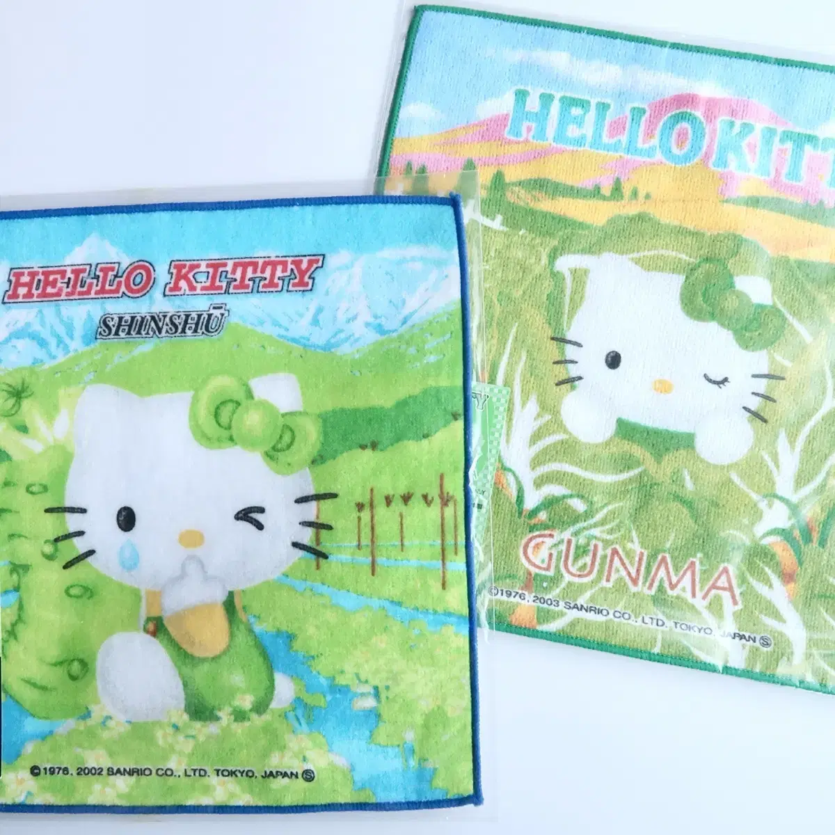 [Classic] Hello Kitty 2002 Shinshu & 2003 Gunma Hand Towel Set of 2