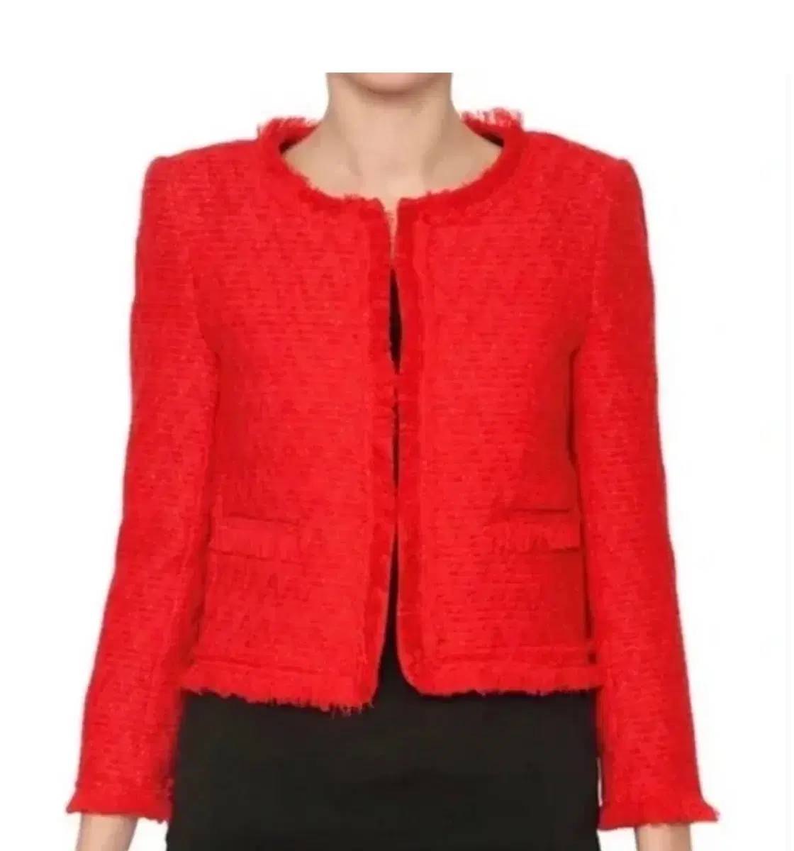 Luxury Imported Alice + Olivia Tweed Jacket Red Mine Hansom Time