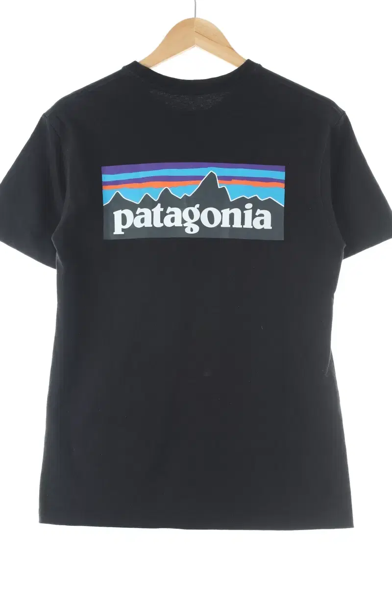 W(S) Patagonia Short-Sleeved T-Shirt Black Printed Basic Fit-D508