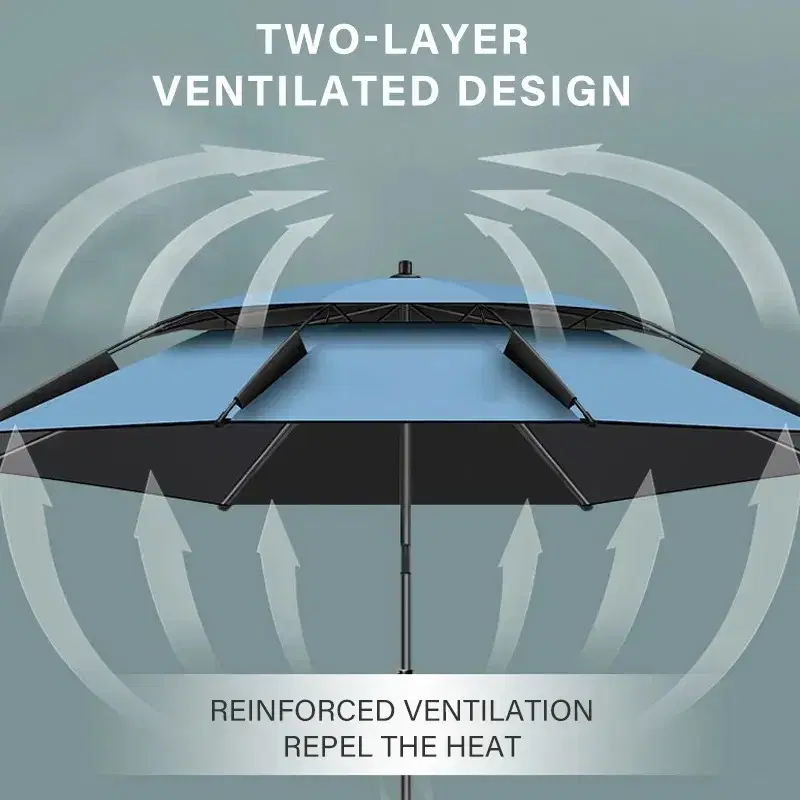 낚시용 이중 레이어 파라솔 우산 캠핑 해변 방풍 그늘