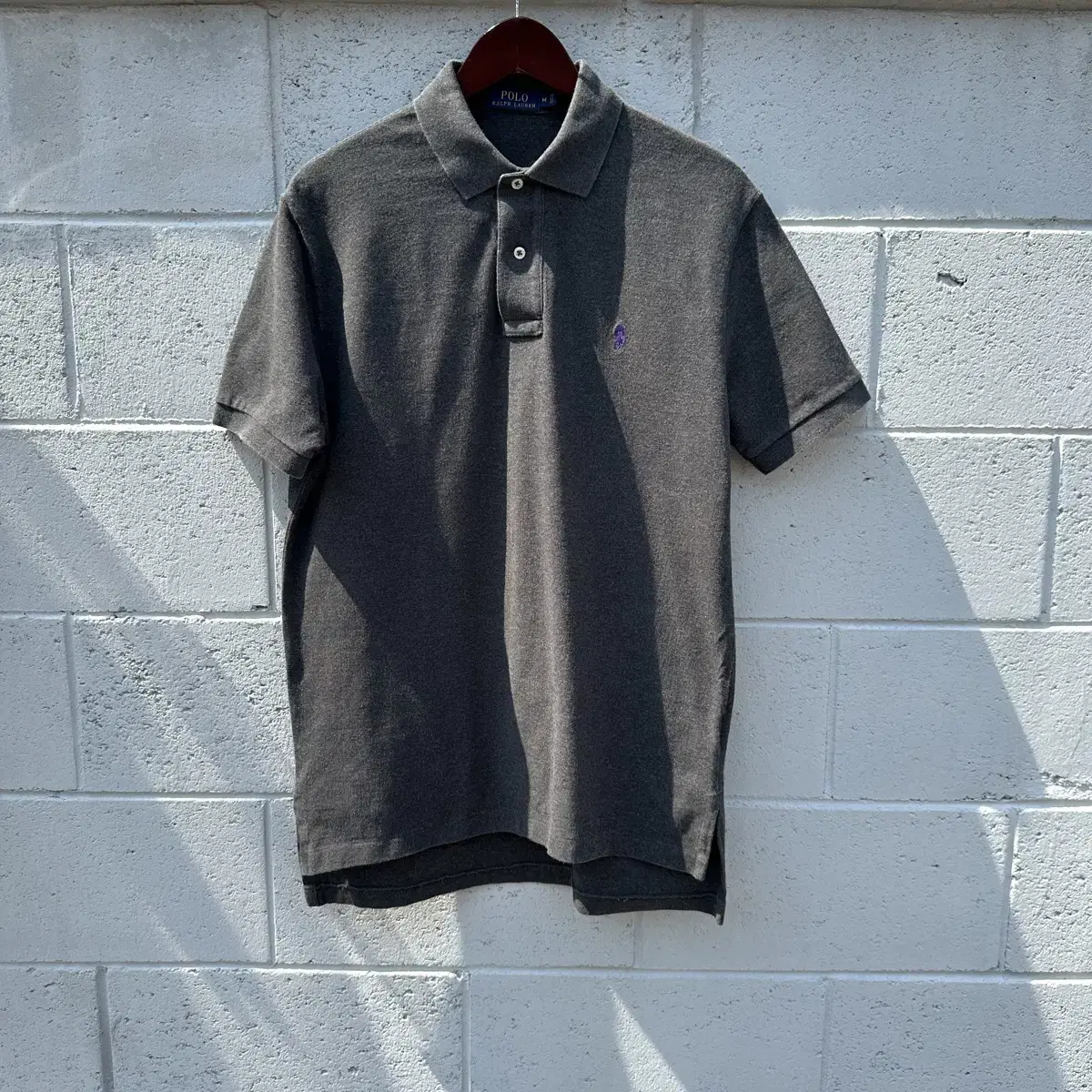 [M] Polo Ralph Lauren Charcoal gray PK short-sleeved kara T-shirt