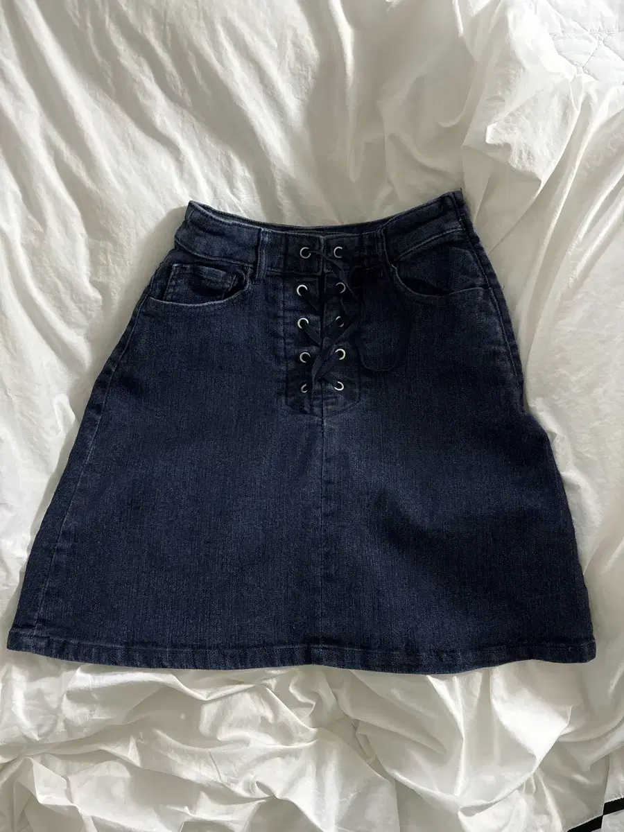 Vintage Eyelet Jeans Skirt