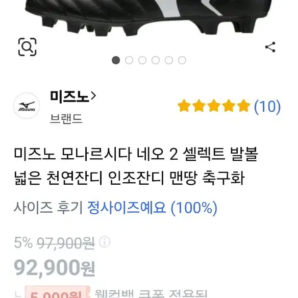 미즈노 축구화260