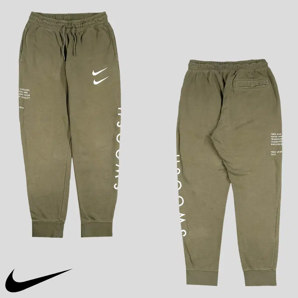 Nike NSW Pigment Khaki Olive Green White Doubleswoosh Multi Embroidered Jogger