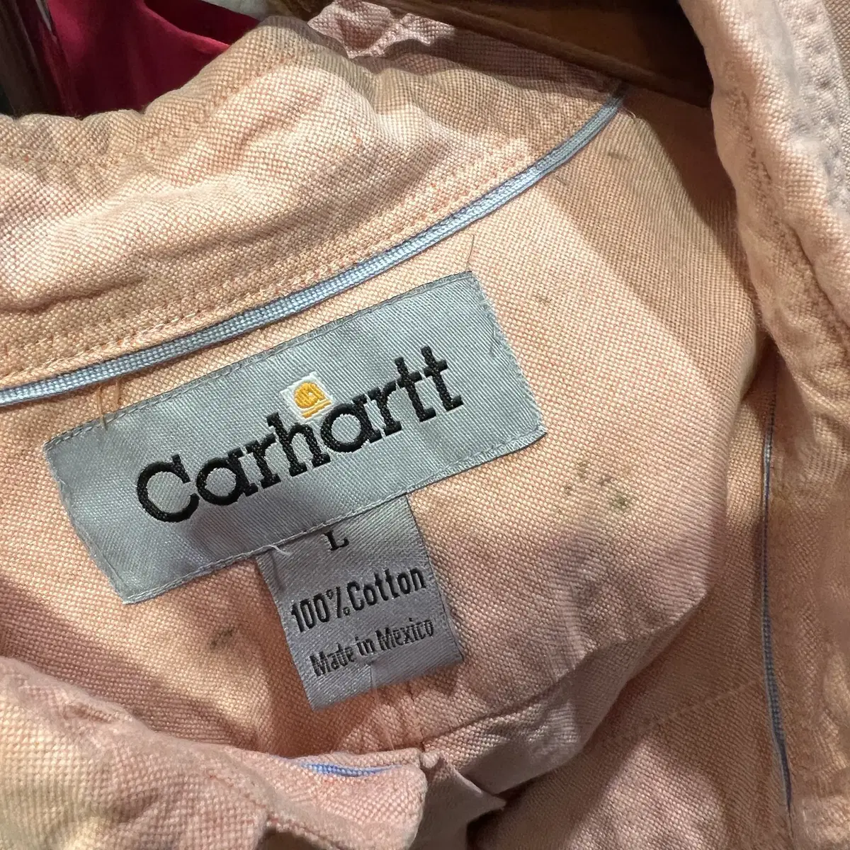 (249) CARHARTT 칼하트 빈티지 원포켓 반팔 셔츠 코랄 핑크