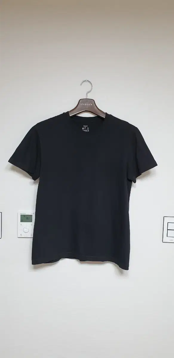 Polham Short Sleeve Basic Round T-Shirt 100 Black Unisex