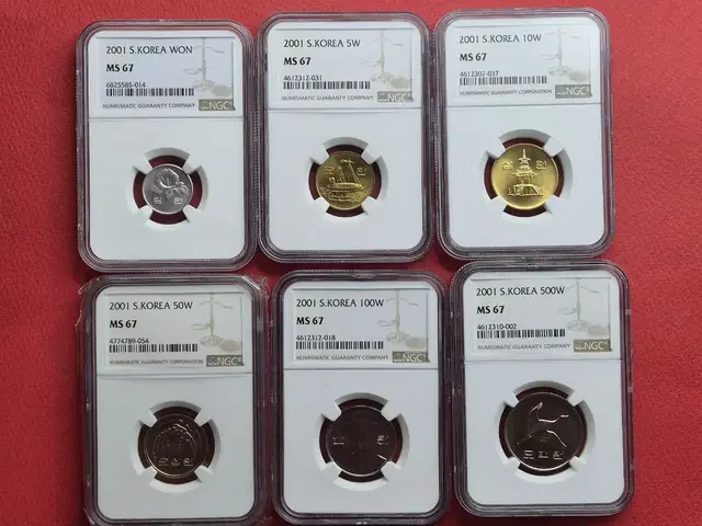 2001년 1원~500원 NGC 67등급 6개 일괄