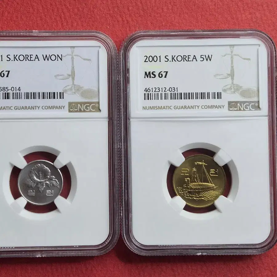 2001년 1원~500원 NGC 67등급 6개 일괄