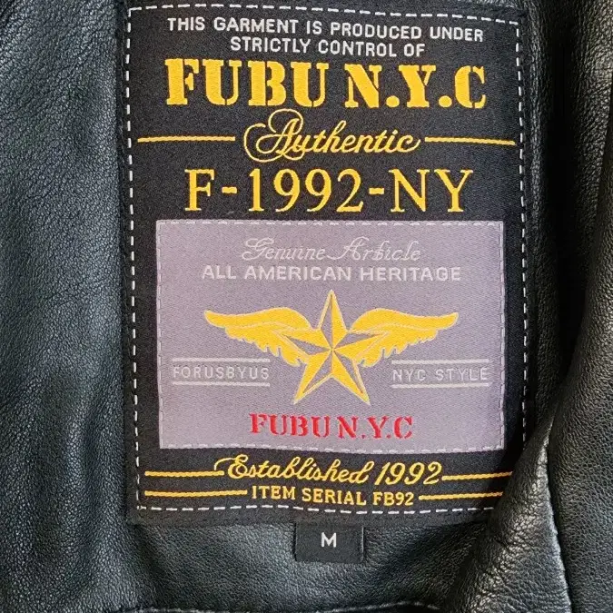 FUBU 후부 NYC 라이더 자켓 양가죽 자켓 95