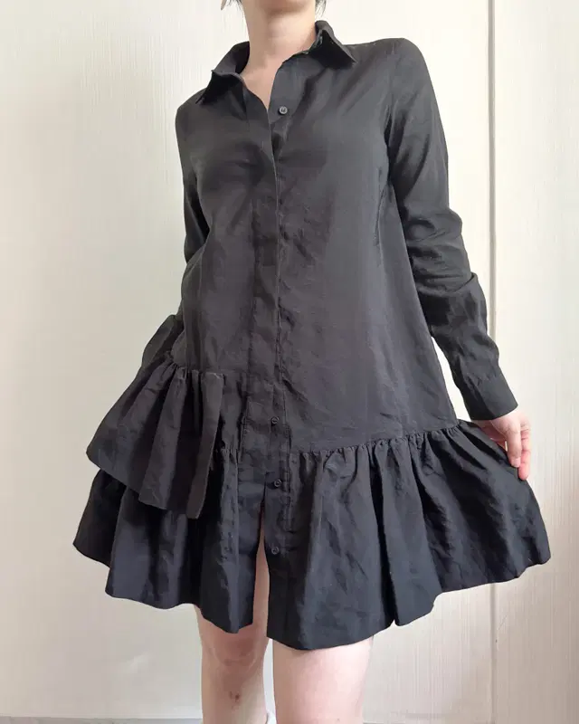 Cos unbalanced frill shirt onepiece