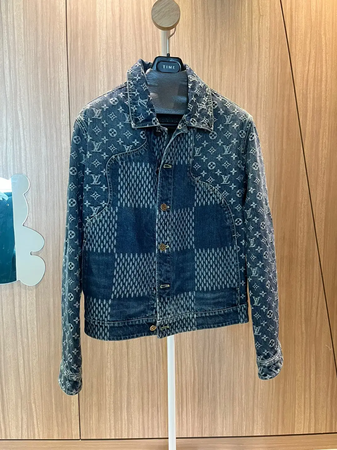 Louis Vuitton x Nigo Giant Damier Wave Monogrammed Denim Jacket