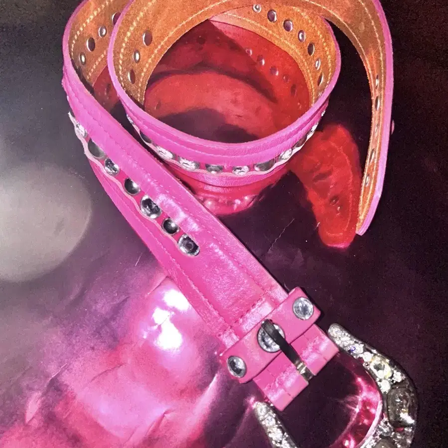 Y2K Cubic Stud Pink Belt