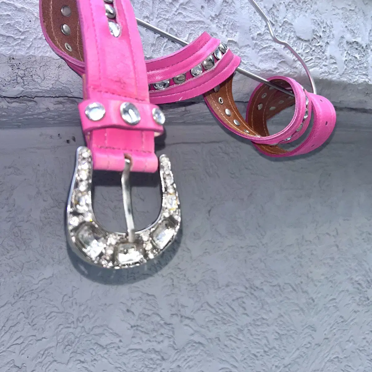 Y2K Cubic Stud Pink Belt