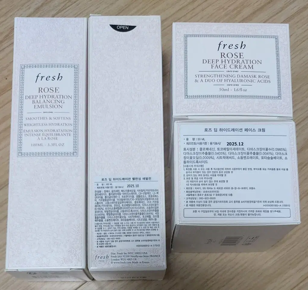 Fresh Rose Deep Hydration Balancing Emulsion 100, Face Cream 50