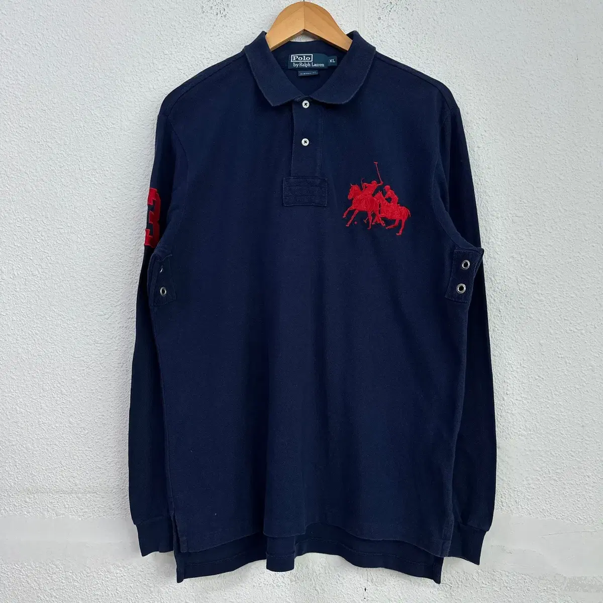 [XL] Polo Ralph Lauren Custom Fit Big Pony PK Long Sleeve Karate Navy 9070