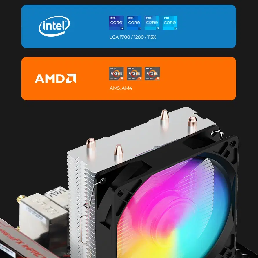 TDP105W LED CPU 타워쿨러