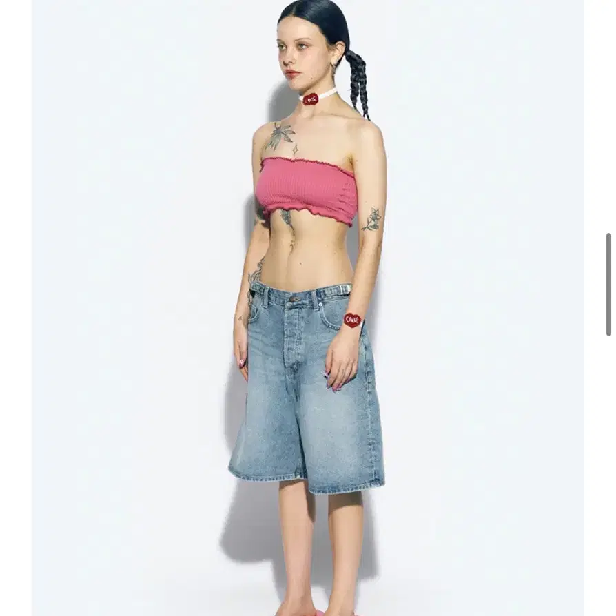 [윈터] 에즈이프캘리 KNEE LENGTH WIDE DENIM PANTS