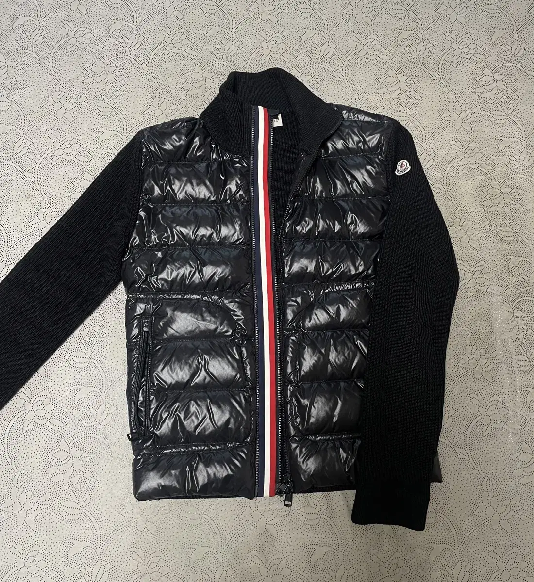 Moncler Three-wire glossy knitted padded jacket size S