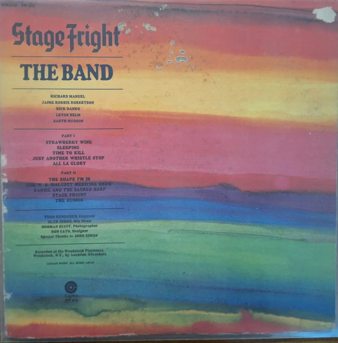 미국원반/초반/The Band - Stage Fright LP